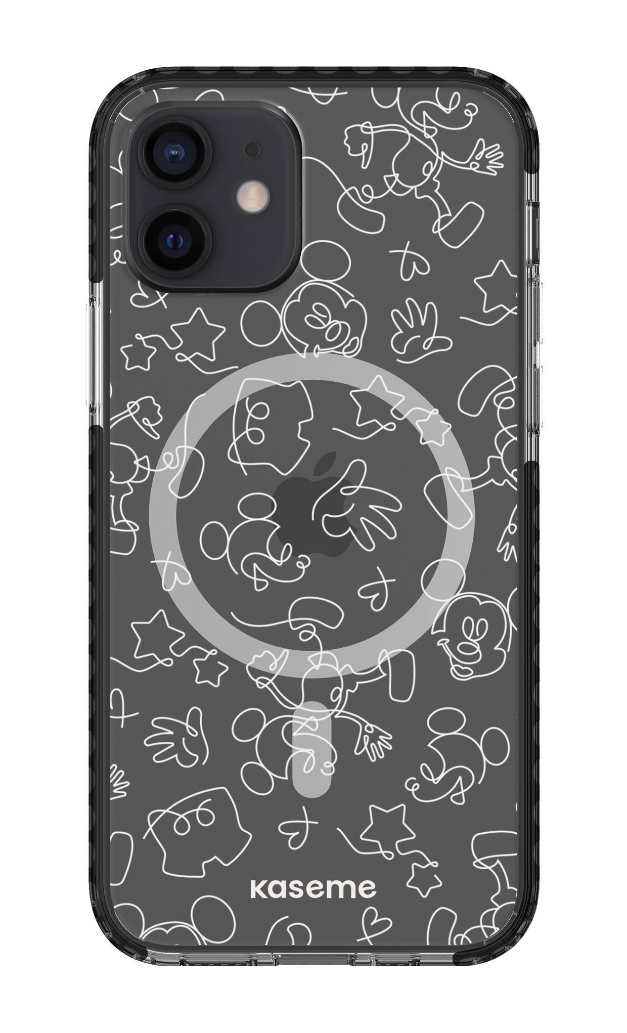 Doodle Clear Case - iPhone 12 Clear Case Magsafe - Black