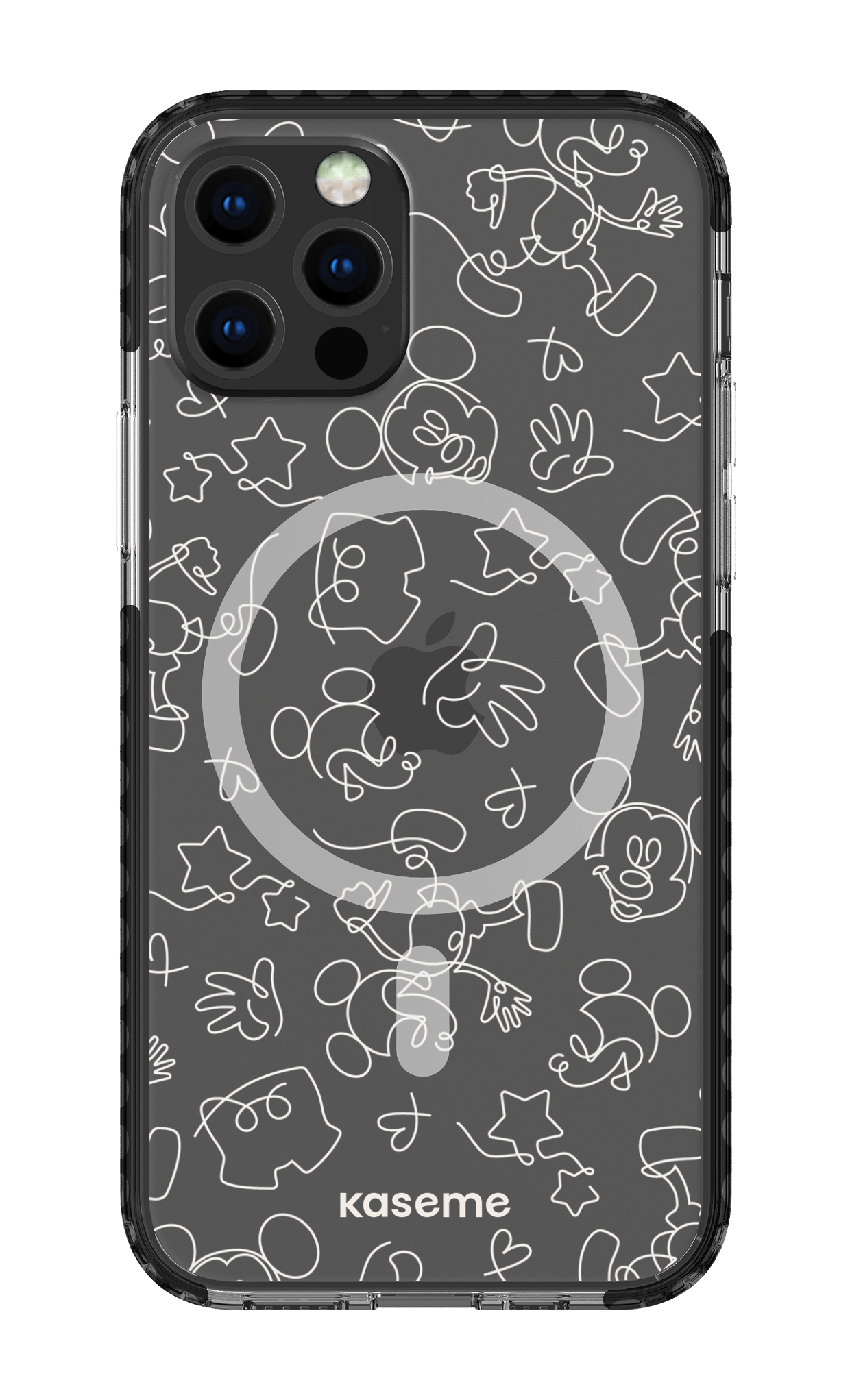 Doodle Clear Case - iPhone 12 Pro Clear Case Magsafe - Black