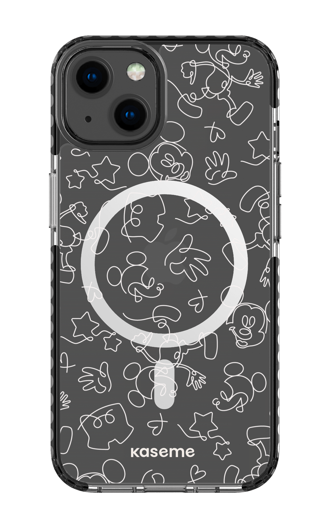Doodle Clear Case - iPhone 13 Clear Case Magsafe - Black