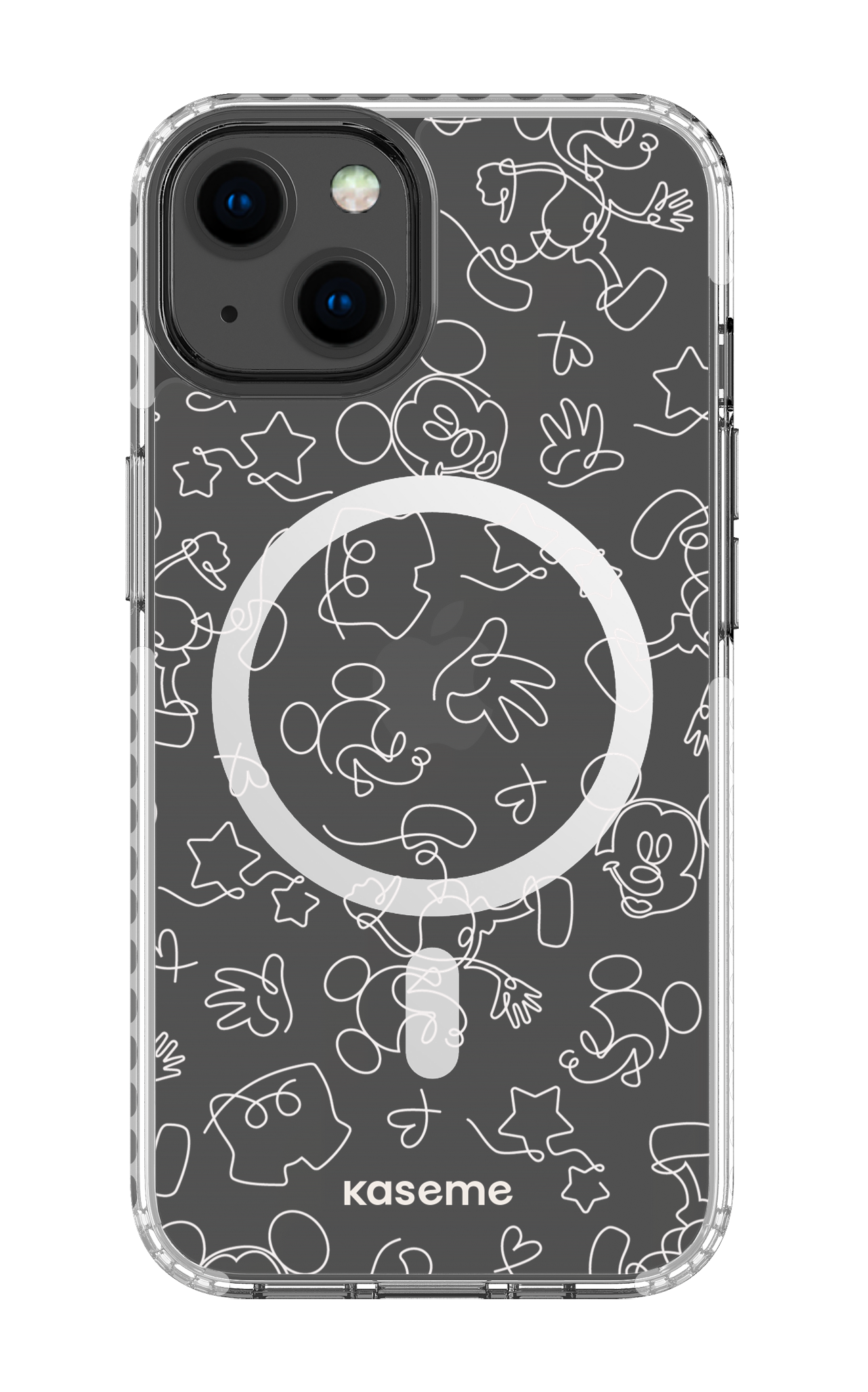 Doodle Clear Case - iPhone 13 Clear Case Magsafe - White