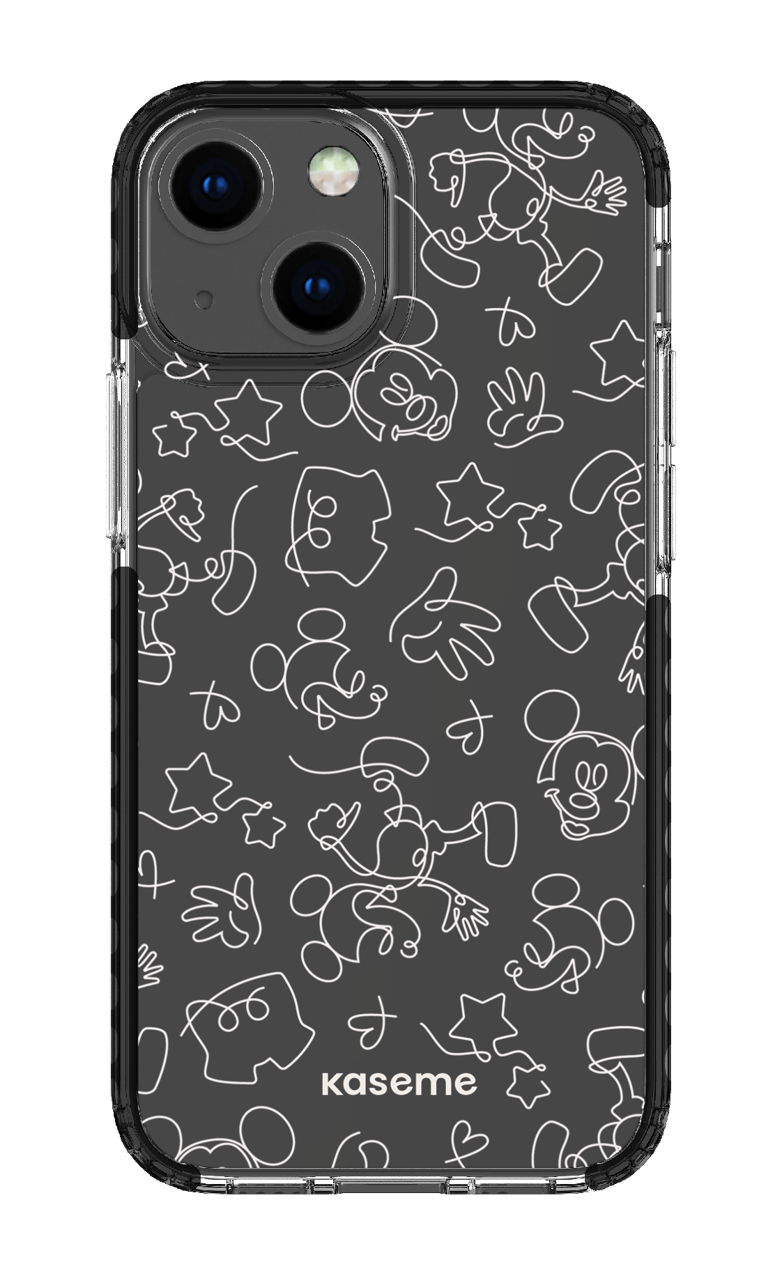 Doodle Clear Case - iPhone 13 Mini Clear Case - Black