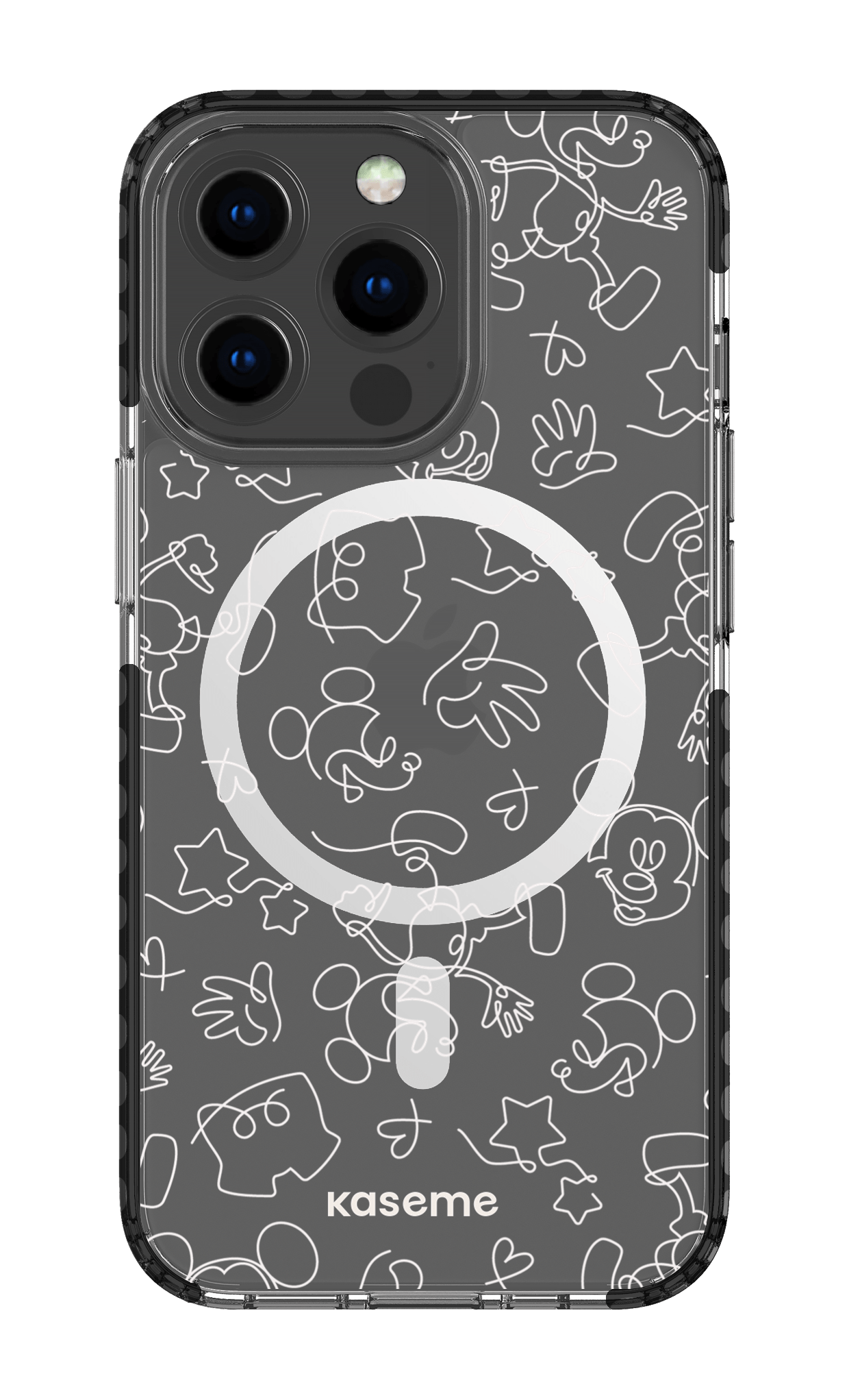 Doodle Clear Case - iPhone 13 Pro Clear Case Magsafe - Black