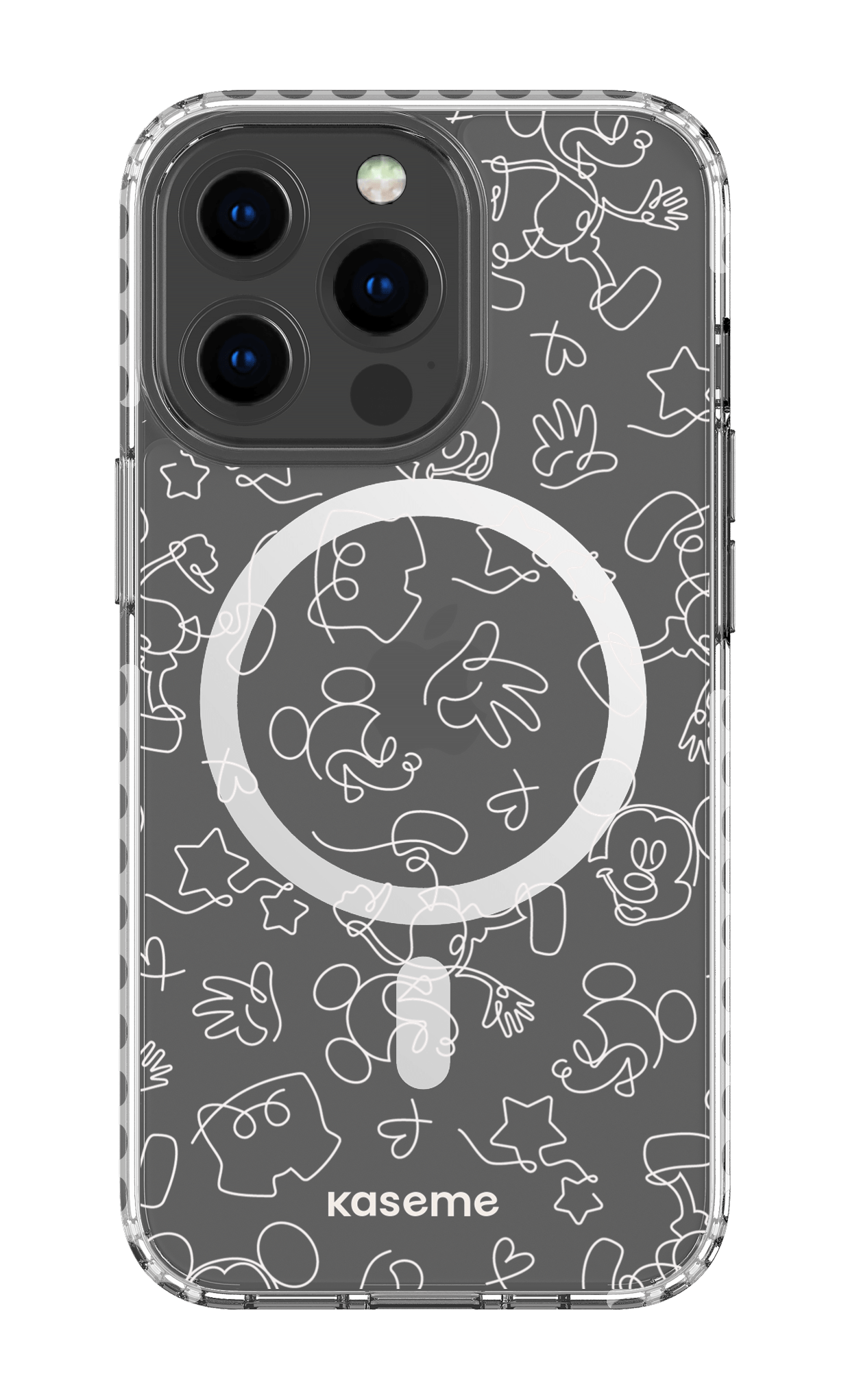 Doodle Clear Case - iPhone 13 Pro Clear Case Magsafe - White