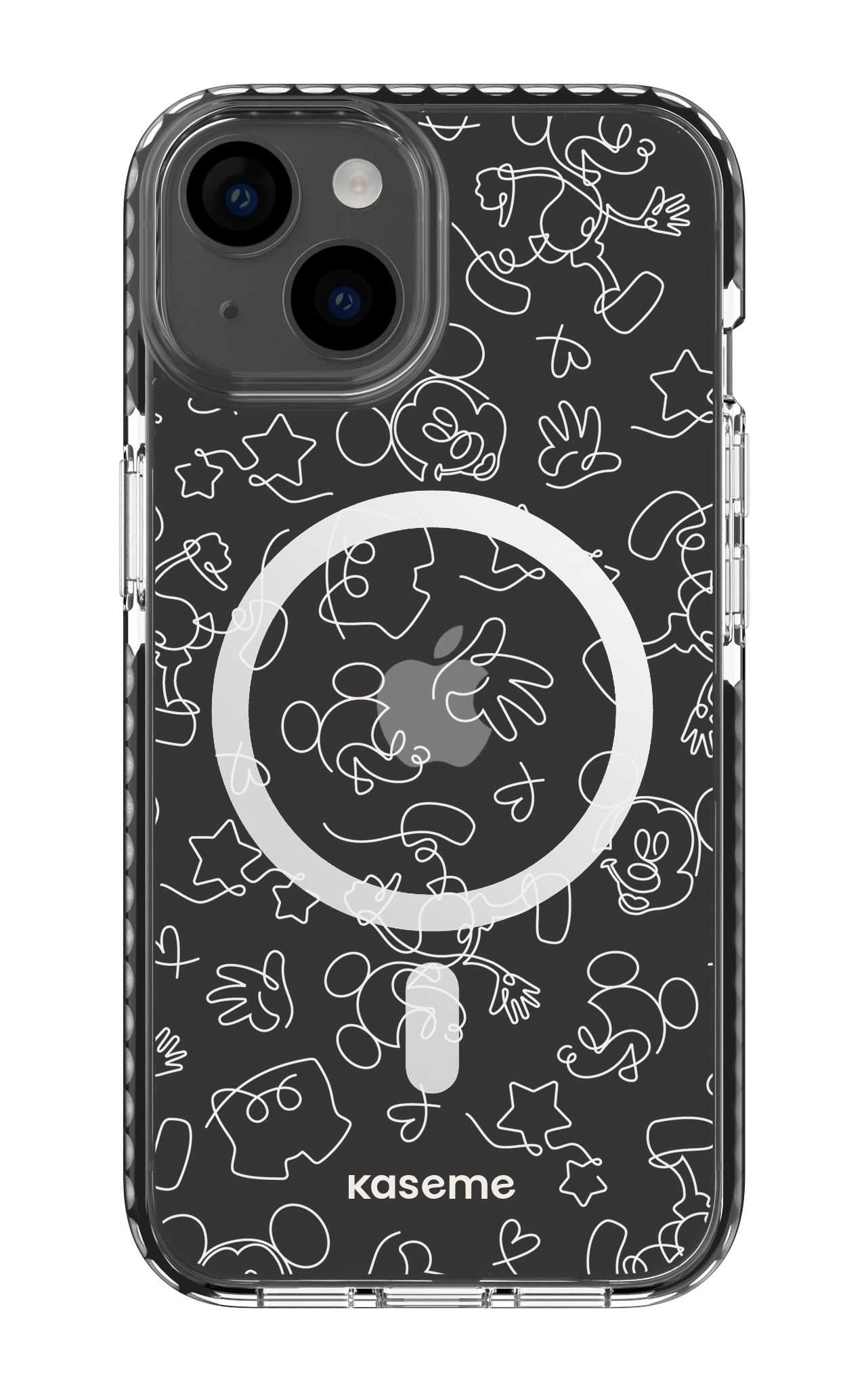 Doodle Clear Case - iPhone 14 Clear Case Magsafe - Black