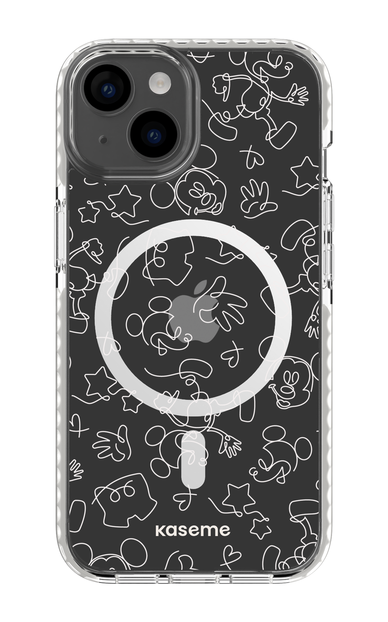 Doodle Clear Case - iPhone 14 Clear Case Magsafe - White