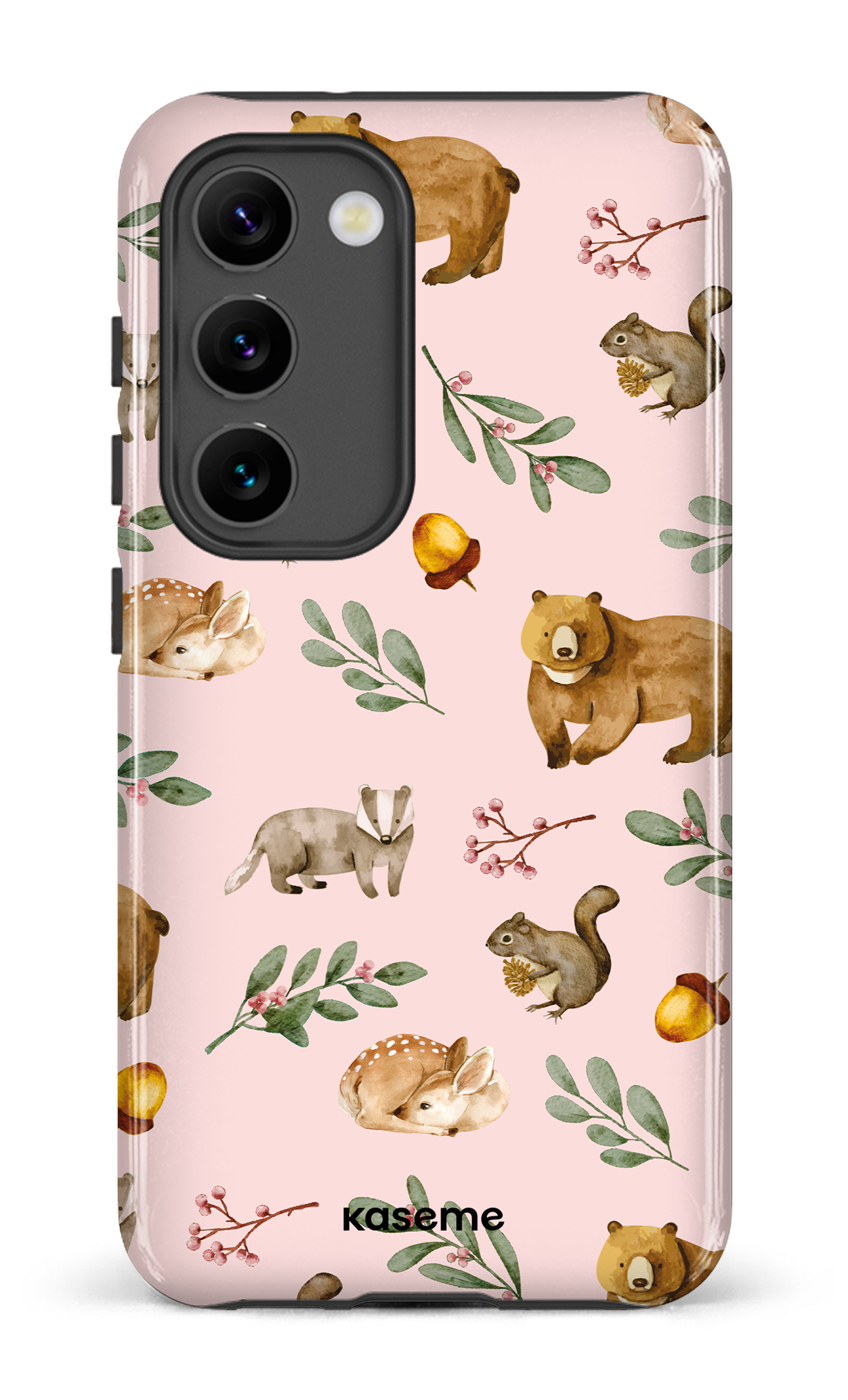 Galaxy S23 Tough Gloss Furry Forest Pink -