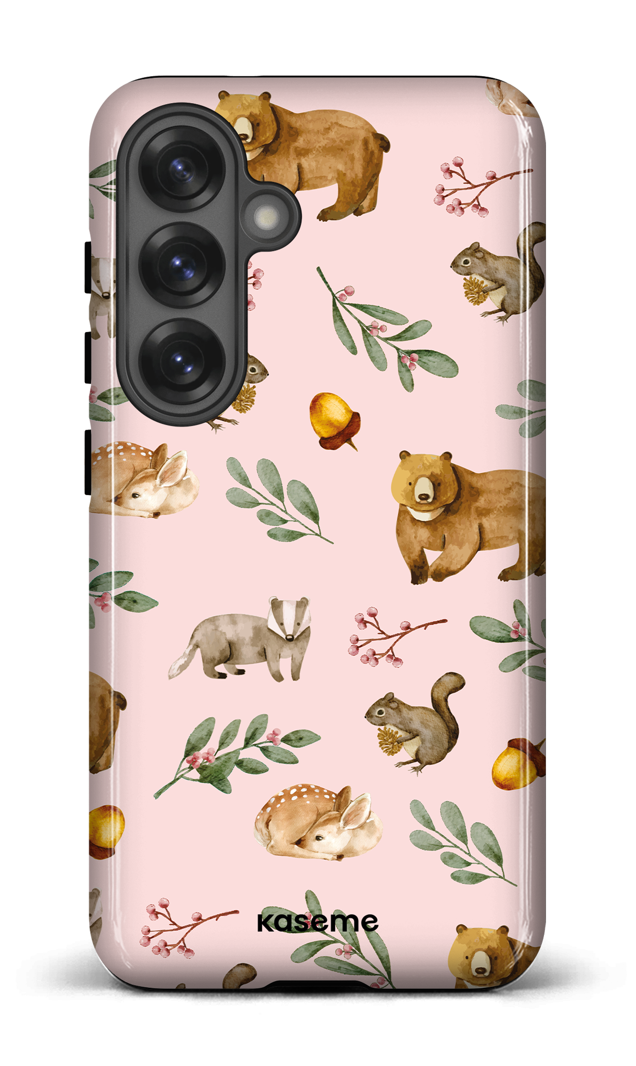 Galaxy S25 Tough (Gloss) Furry Forest Pink -