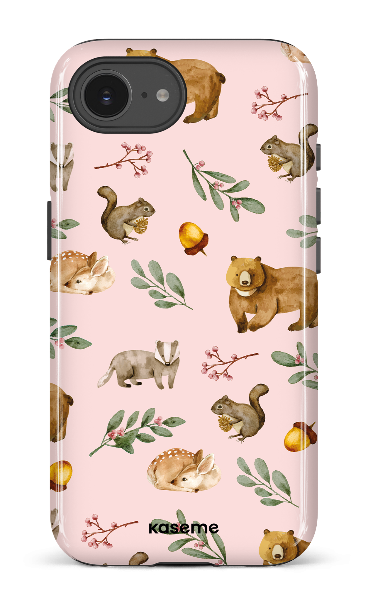 IPhone 16 E Impact Case Furry Forest Pink -