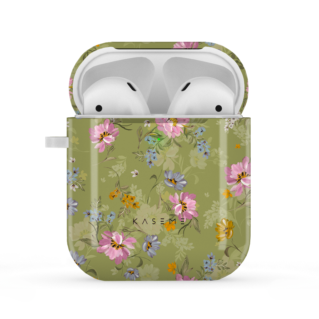 Seasonal Florals Green by Ellenkatie_ AirPods case