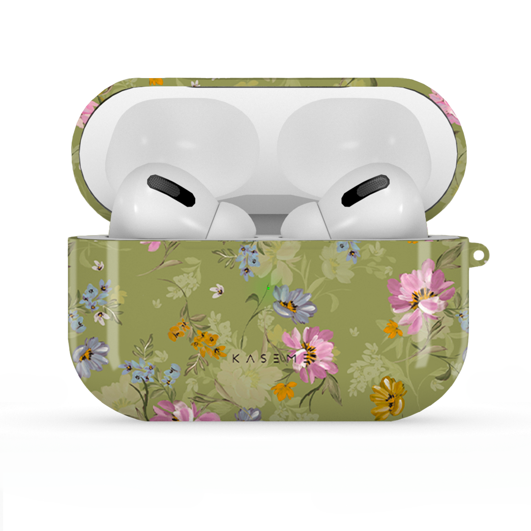 Seasonal Florals Green by Ellenkatie_ AirPods case