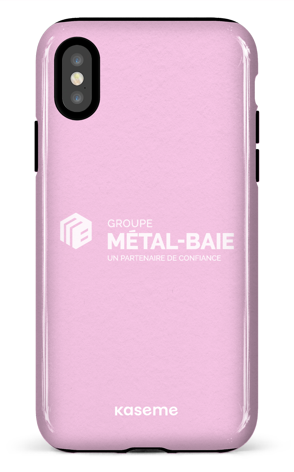 iPhone X/XS Tough Métal-Baie Rose -