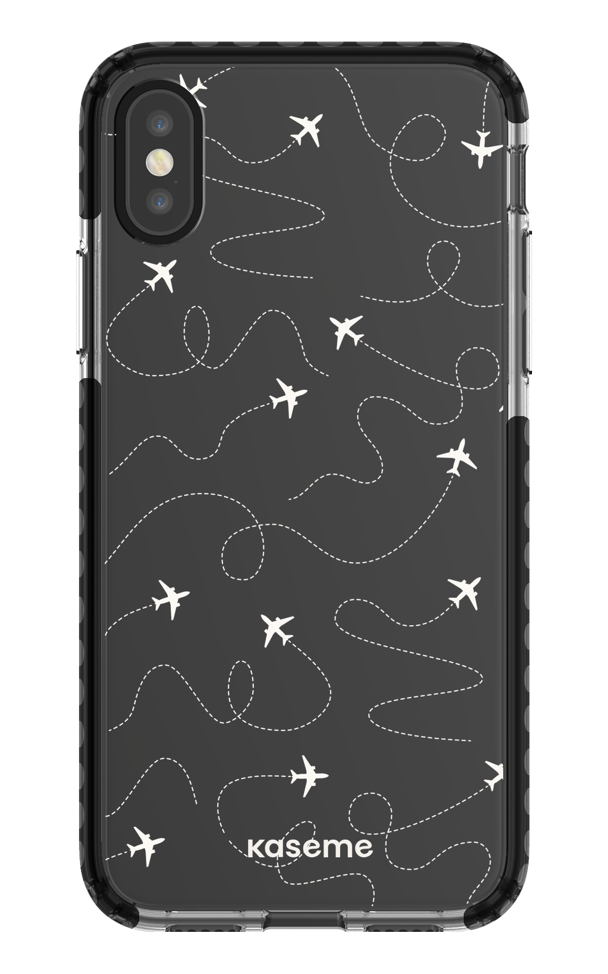 iPhone X/Xs Clear Case - Black Globetrotter Clear Case -