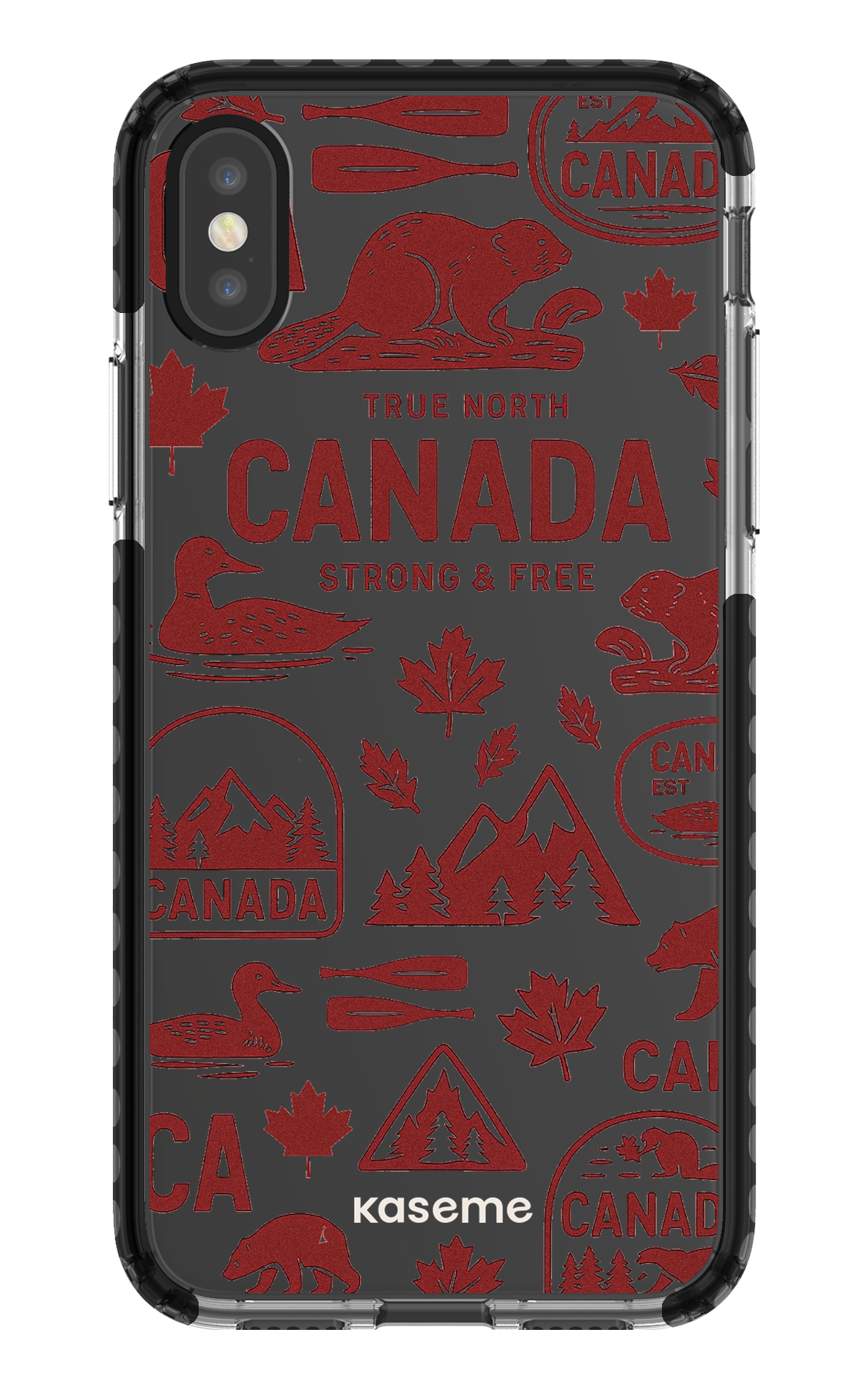 iPhone X/Xs Clear Case - Black Oh Canada -