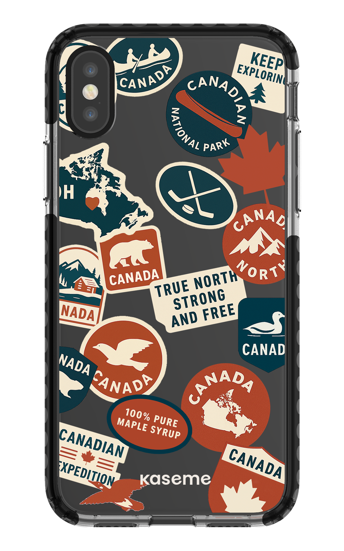 iPhone X/Xs Clear Case - Black Oh Maple -