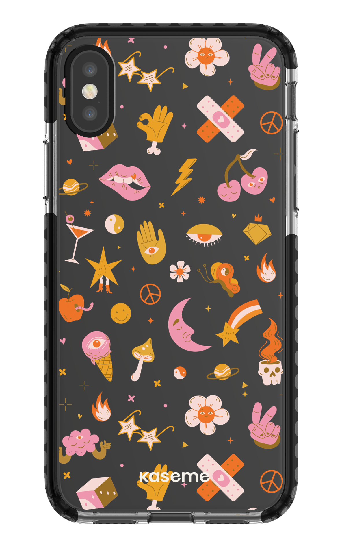 iPhone X/Xs Clear Case - Black Psycho Clear Case -