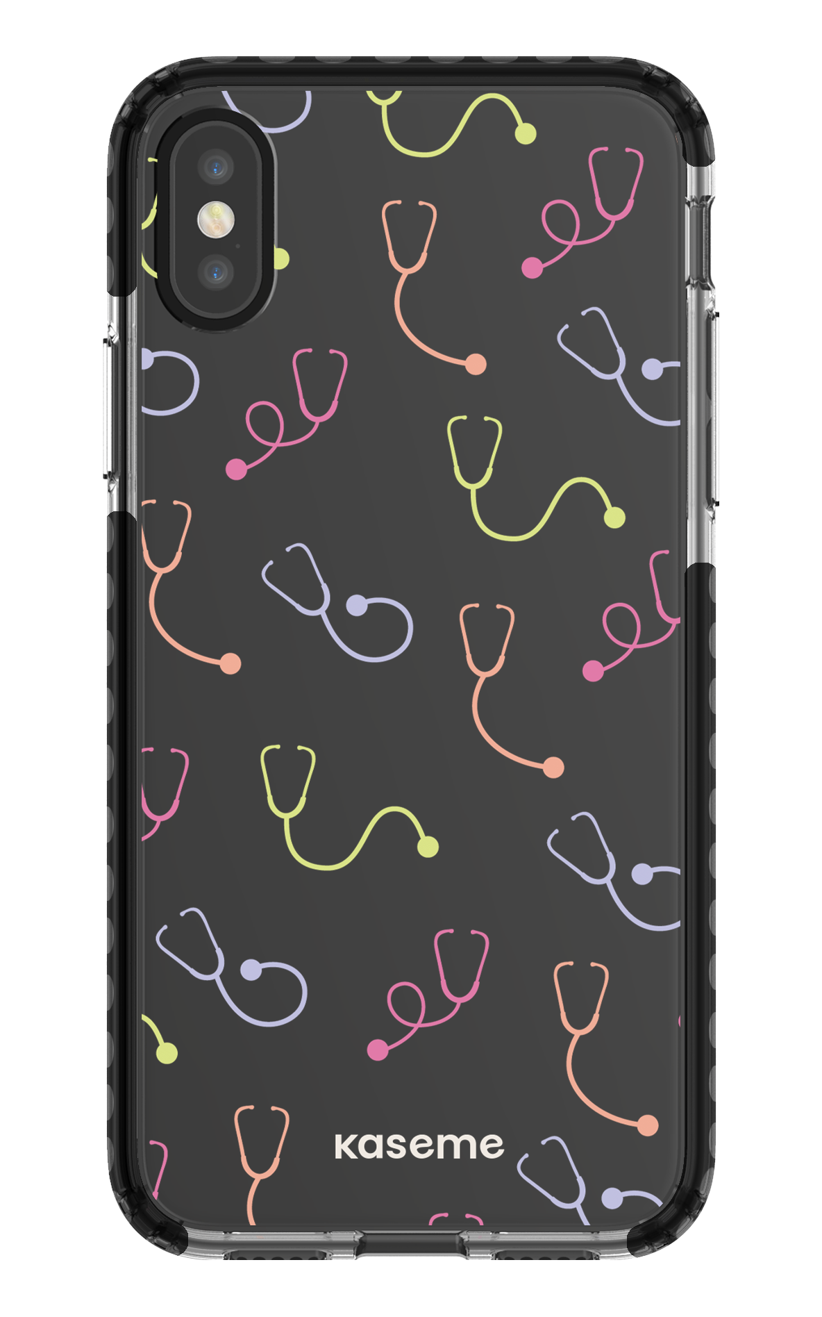 iPhone X/Xs Clear Case - Black Pulse Clear Case -