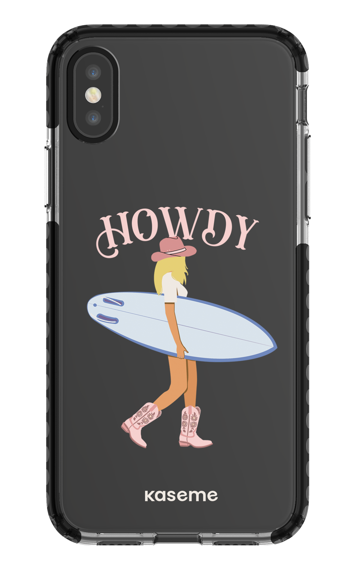 iPhone X/Xs Clear Case - Black Westsea Pink Clear Case -