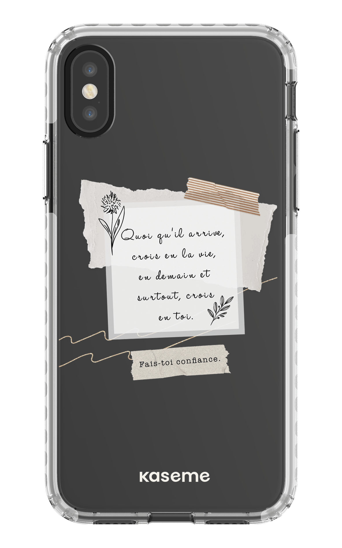 iPhone X/Xs Clear Case - White Foi Clear Case -