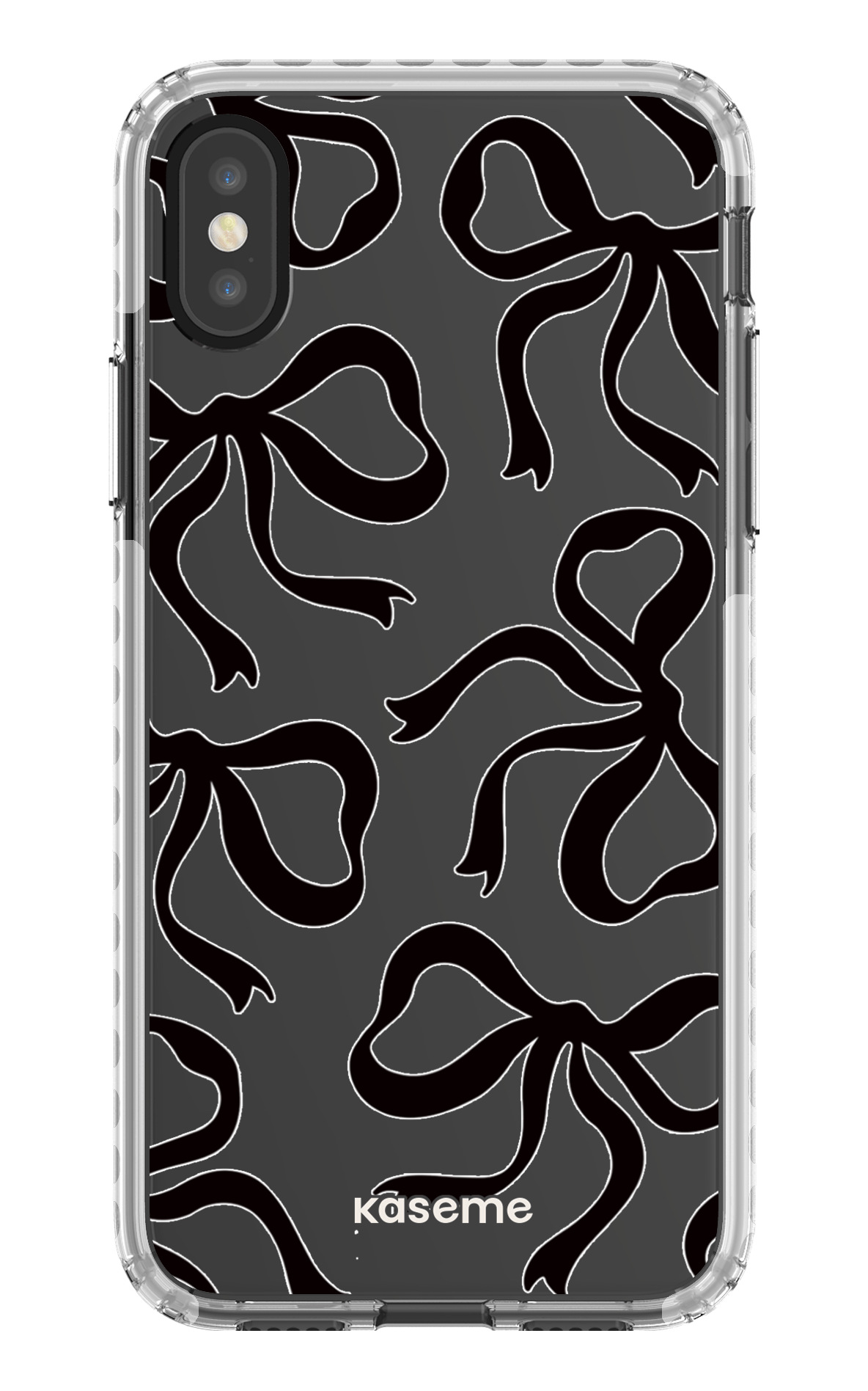 iPhone X/Xs Clear Case - White Lace Black Clear Case -