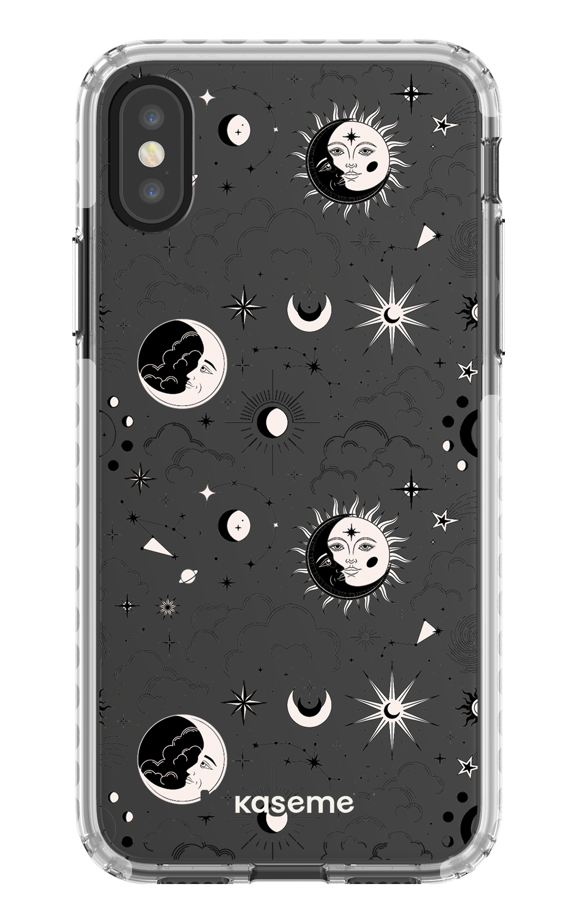 iPhone X/Xs Clear Case - White Milky Way Black Clear Case -