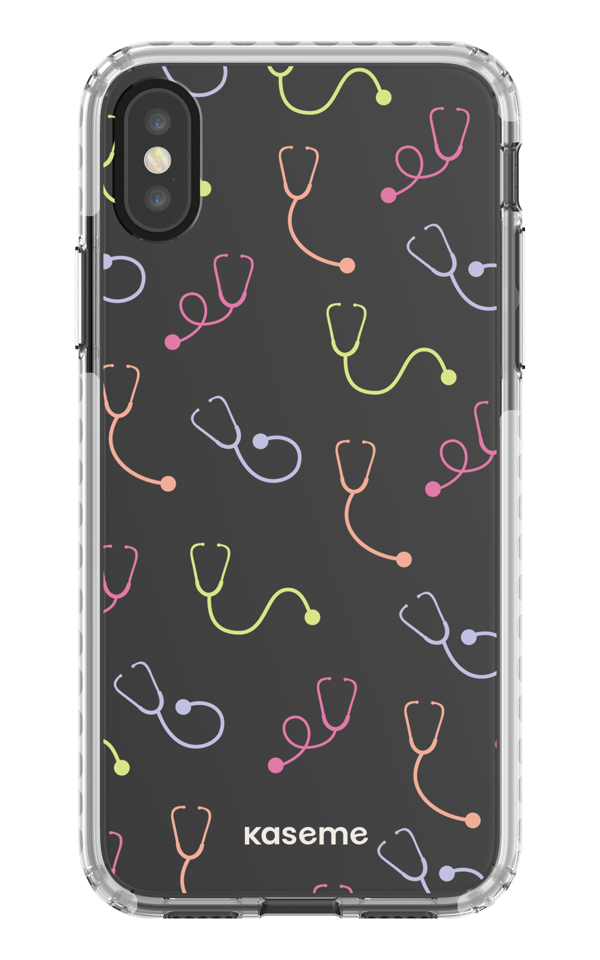 iPhone X/Xs Clear Case - White Pulse Clear Case -