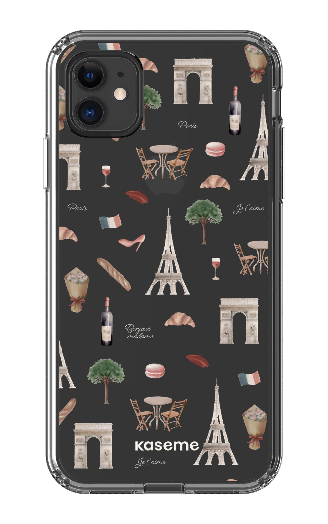 iPhone 11 Clear Case Je t'aime Paris Clear Case -