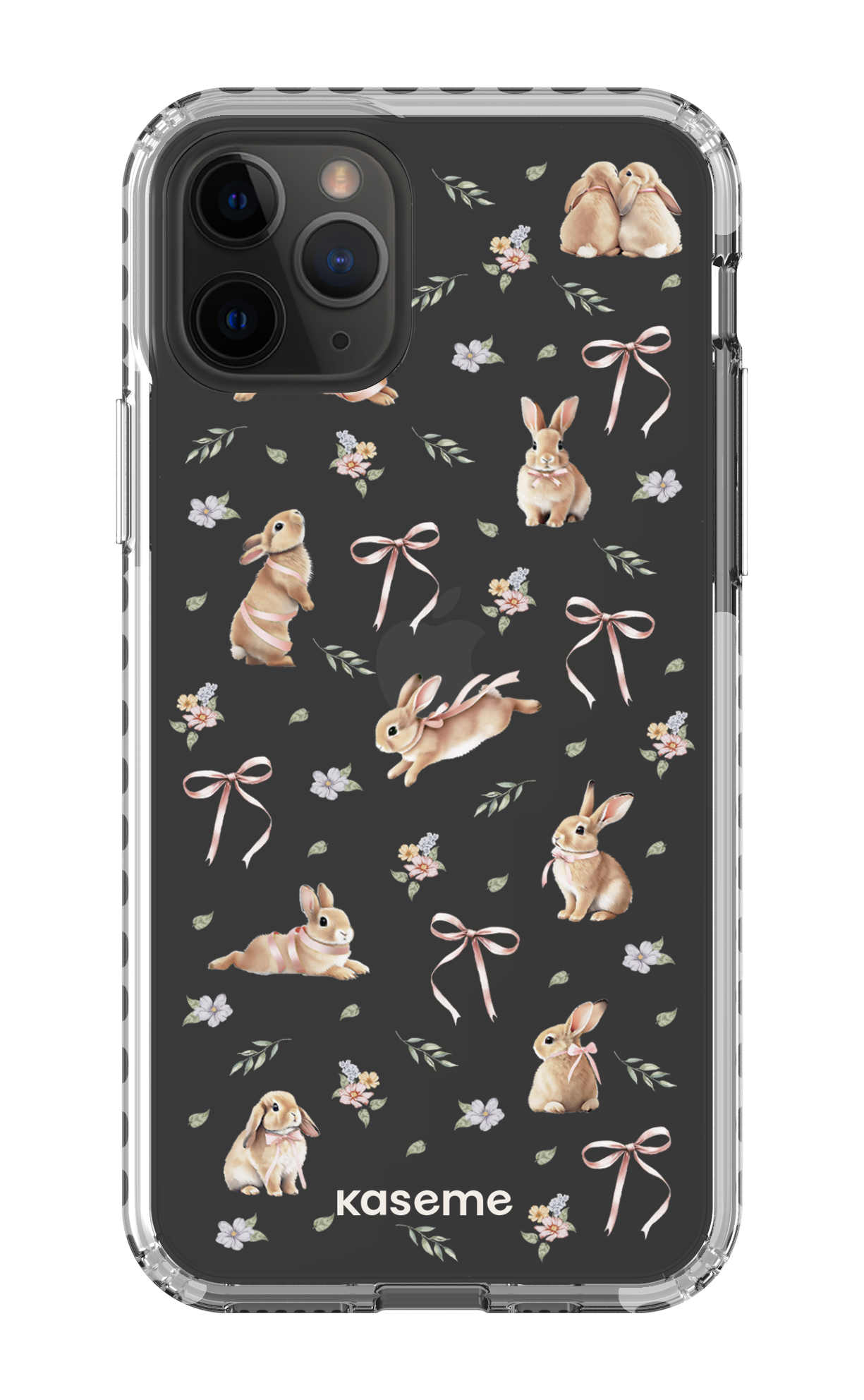 iPhone 11 Pro Clear Case - White Bunny Bloom Clear Case -