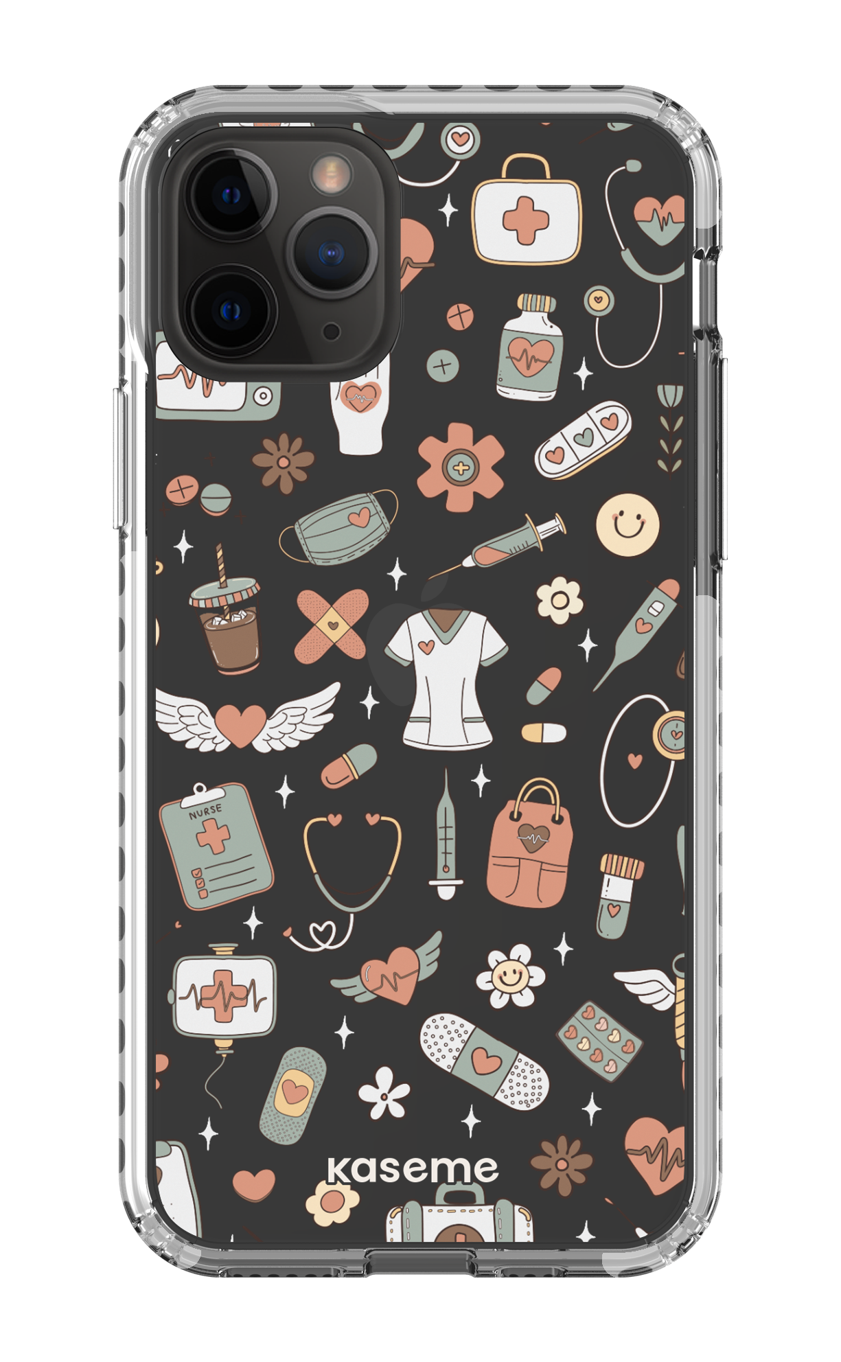 iPhone 11 Pro Clear Case - White Code Clear Case -