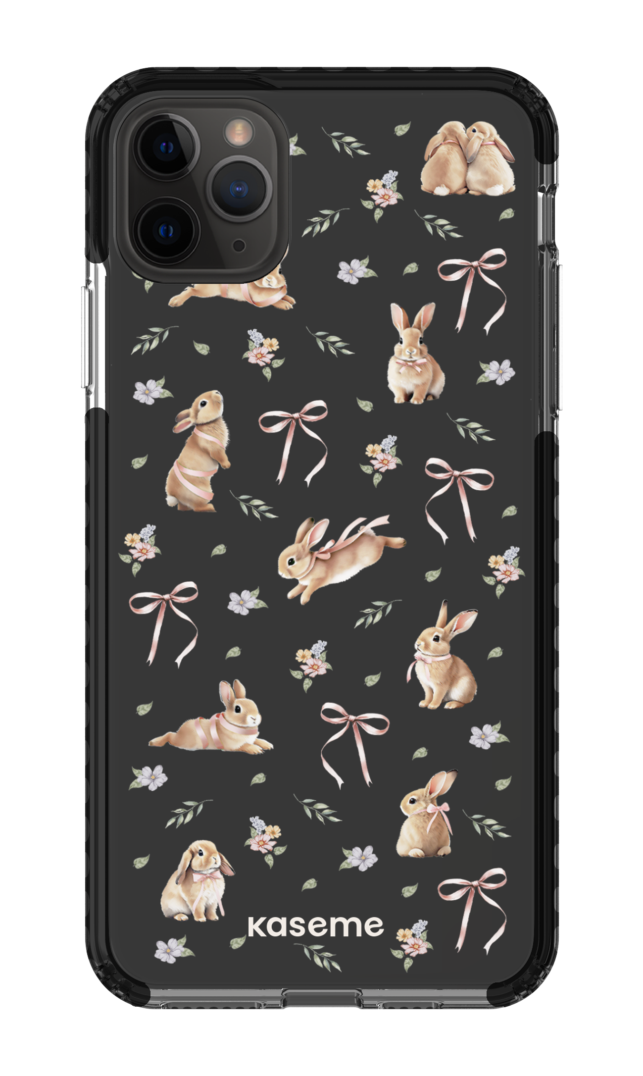 iPhone 11 Pro Max Clear Case - Black Bunny Bloom Clear Case -
