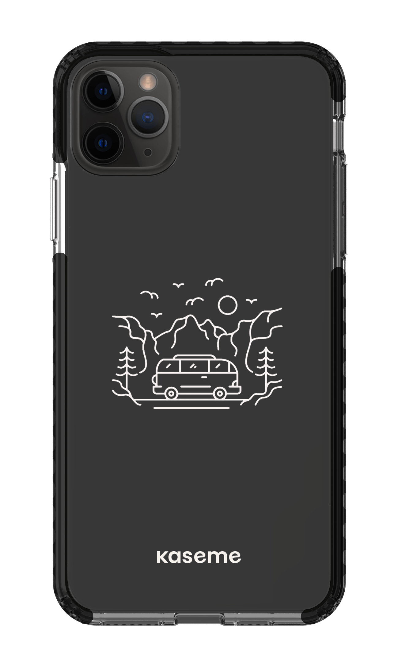 iPhone 11 Pro Max Clear Case - Black Camp Life Clear Case -