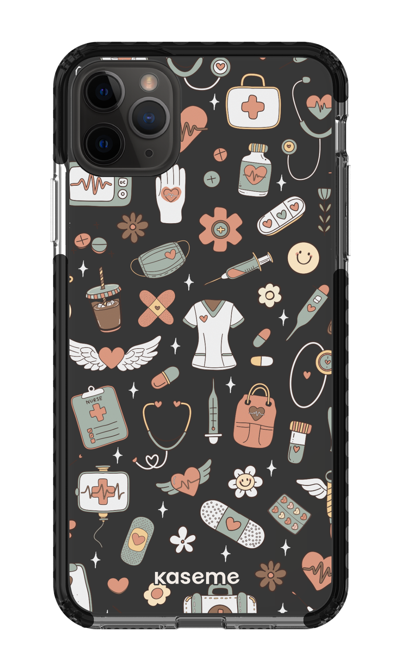 iPhone 11 Pro Max Clear Case - Black Code Clear Case -