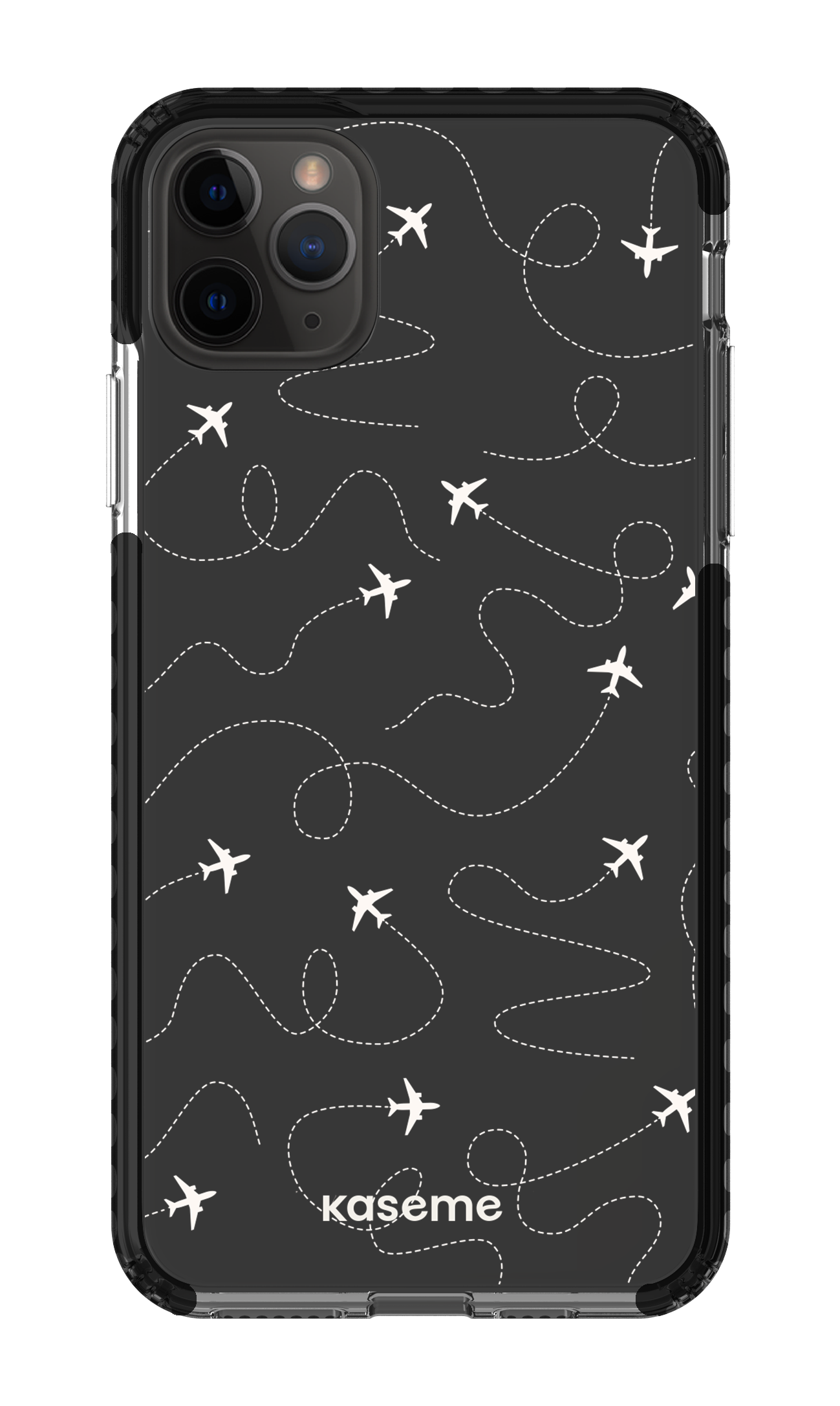 iPhone 11 Pro Max Clear Case - Black Globetrotter Clear Case -