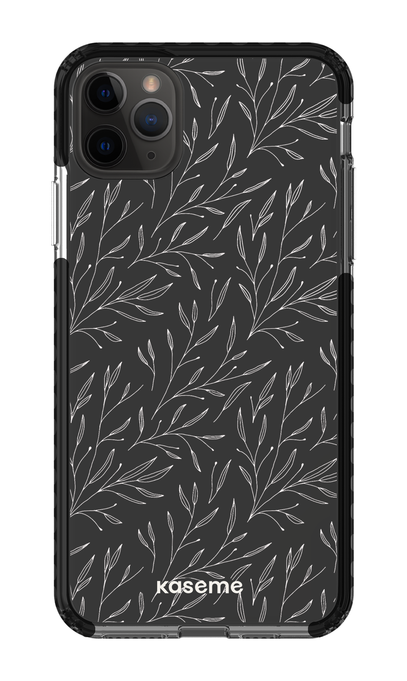 iPhone 11 Pro Max Clear Case - Black Hibiscus Clear Case -