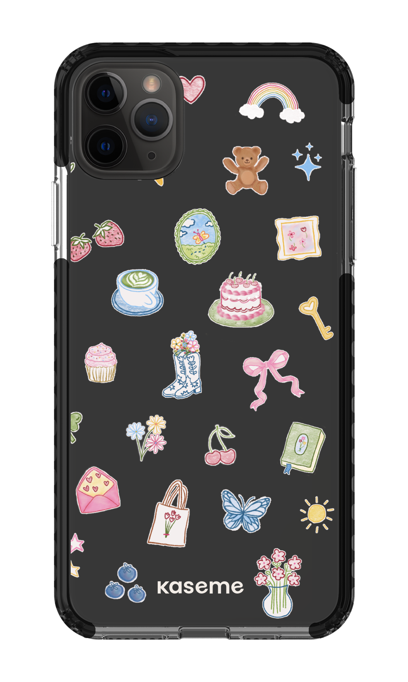 iPhone 11 Pro Max Clear Case - Black Poetry Clear Case -