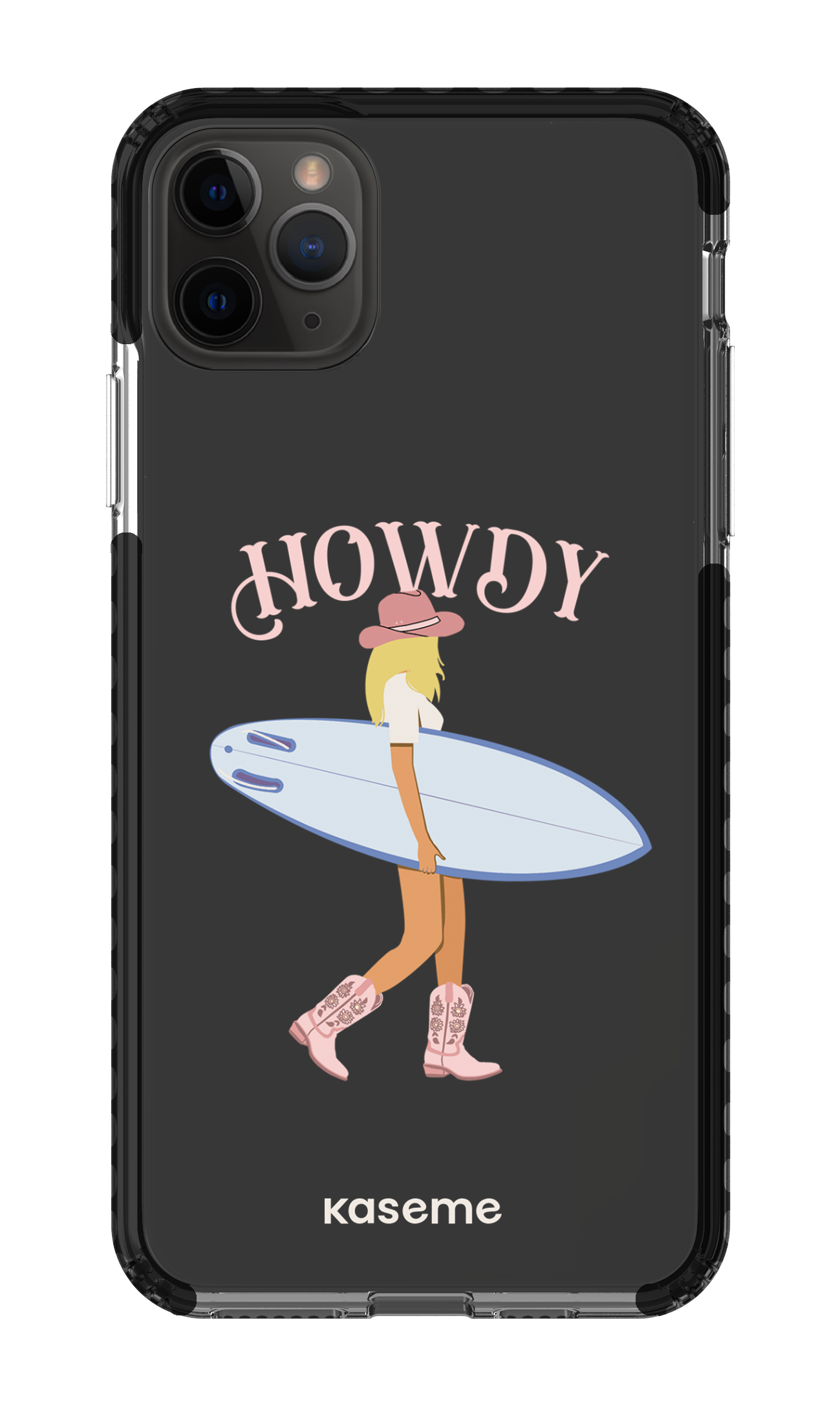 iPhone 11 Pro Max Clear Case - Black Westsea Pink Clear Case -