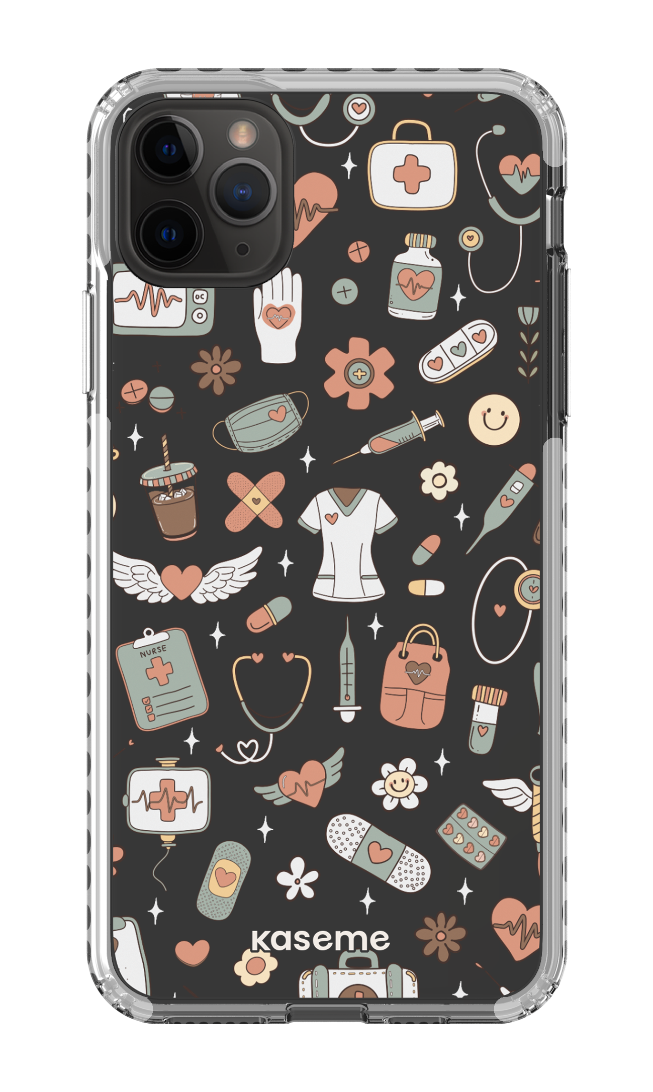 iPhone 11 Pro Max Clear Case - White Code Clear Case -