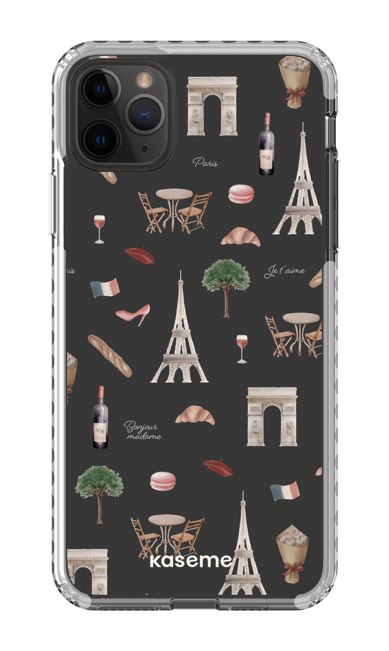 iPhone 11 Pro Max Clear Case - White Je t'aime Paris Clear Case -
