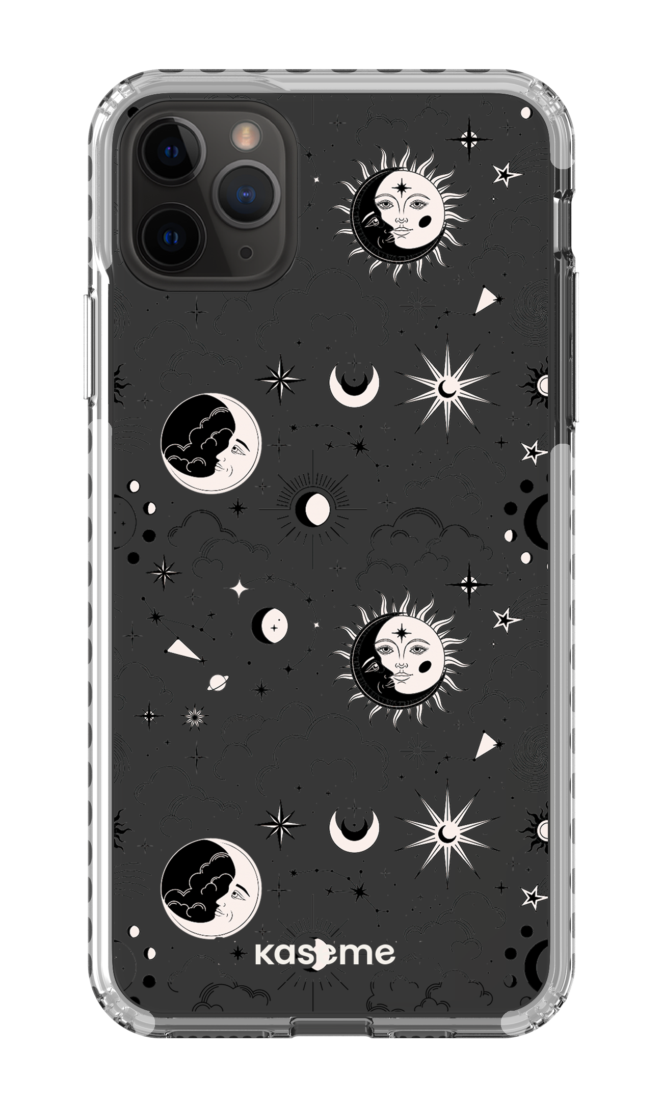 iPhone 11 Pro Max Clear Case - White Milky Way Black Clear Case -