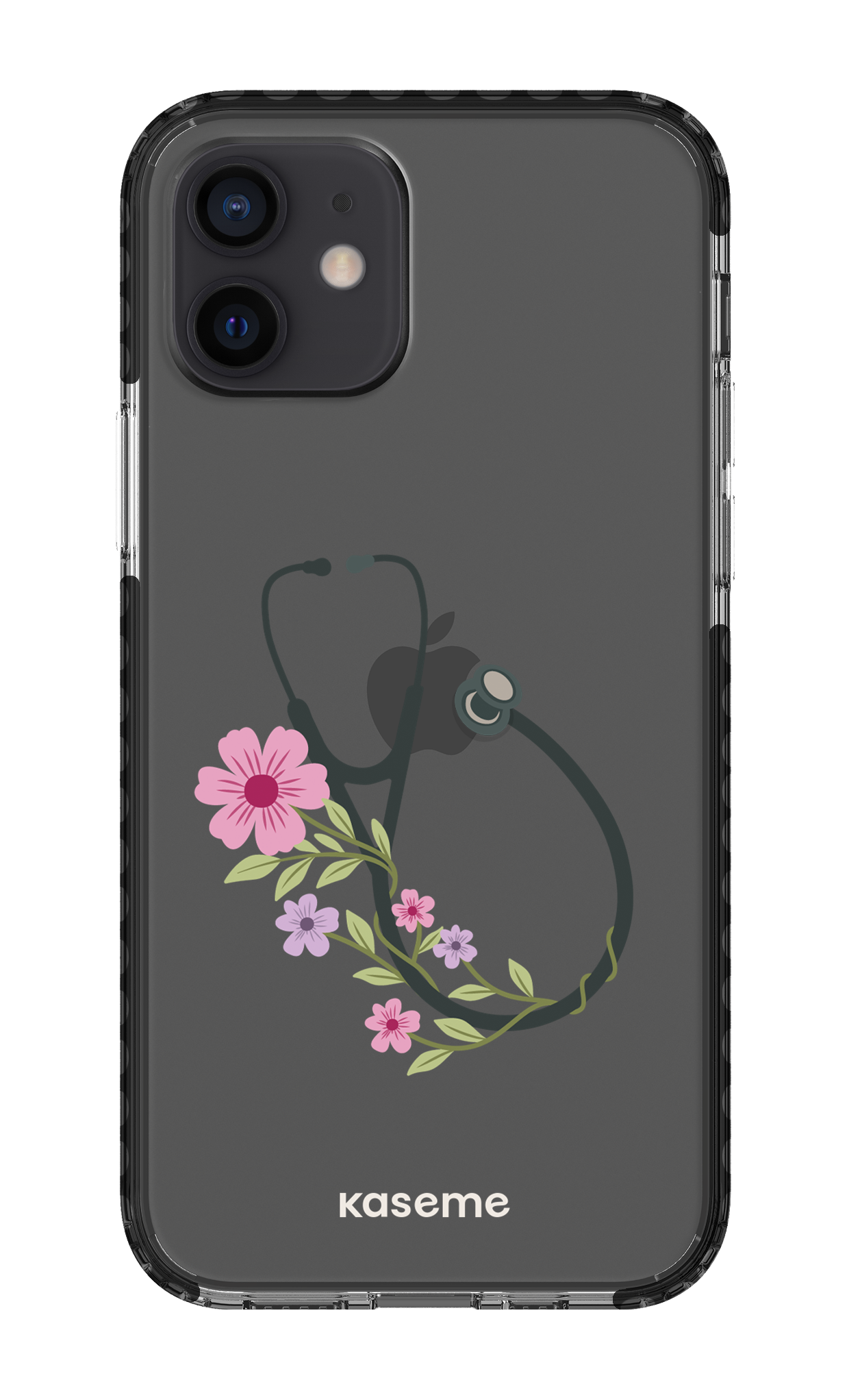 iPhone 12 Clear Case - Black Blossom Beat Clear Case -