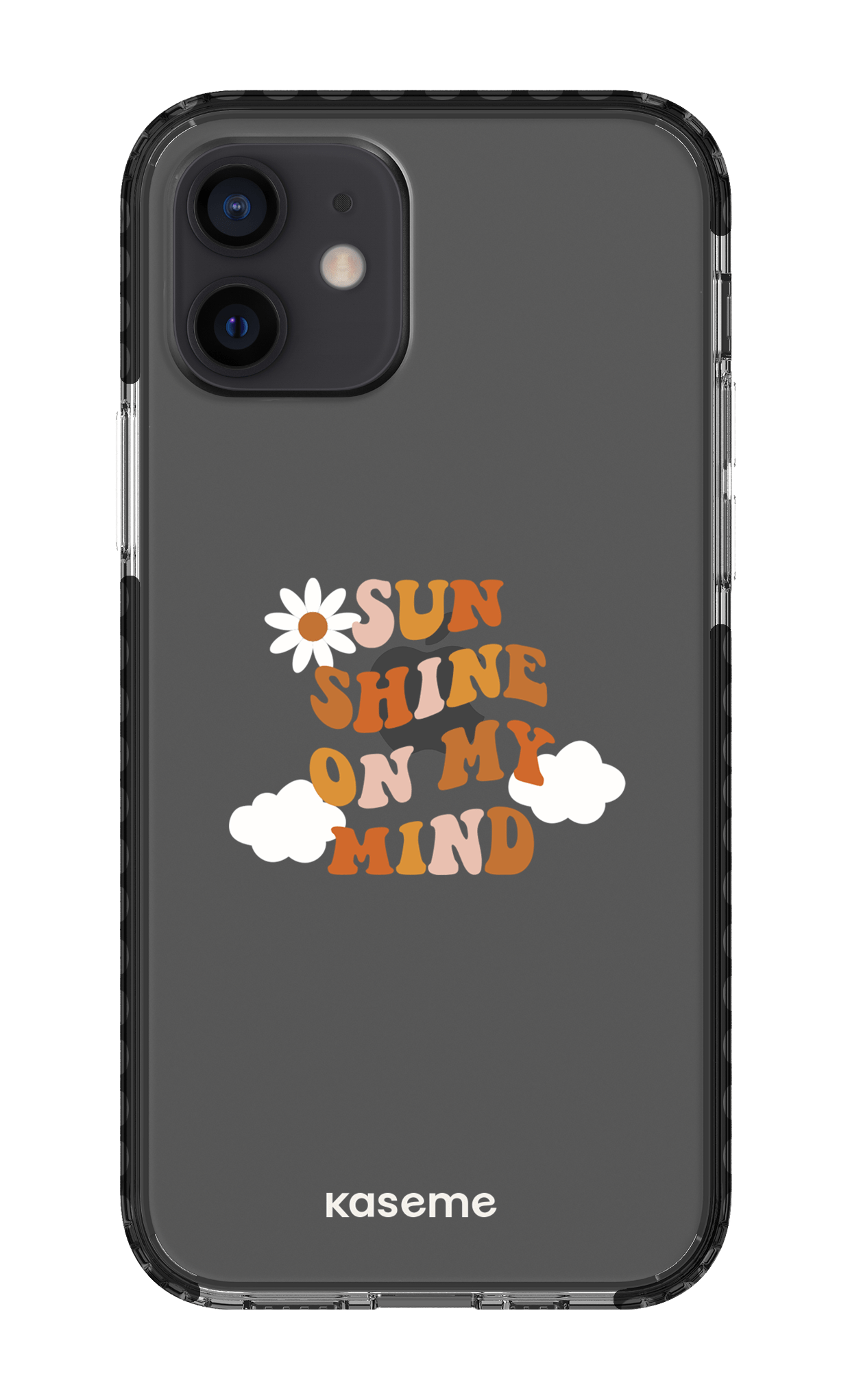 iPhone 12 Clear Case - Black Cheerful Clear Case -