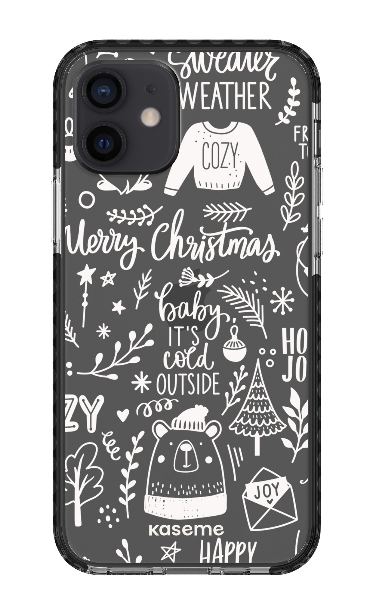 iPhone 12 Clear Case - Black Cold Nights Clear Case -