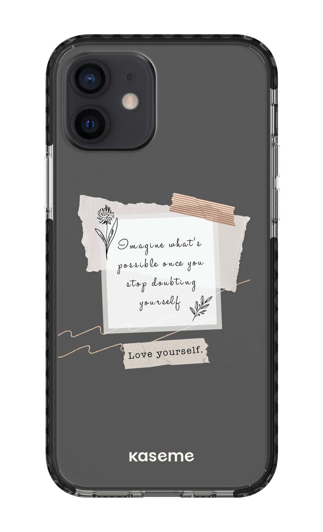 iPhone 12 Clear Case - Black Faith Clear Case -