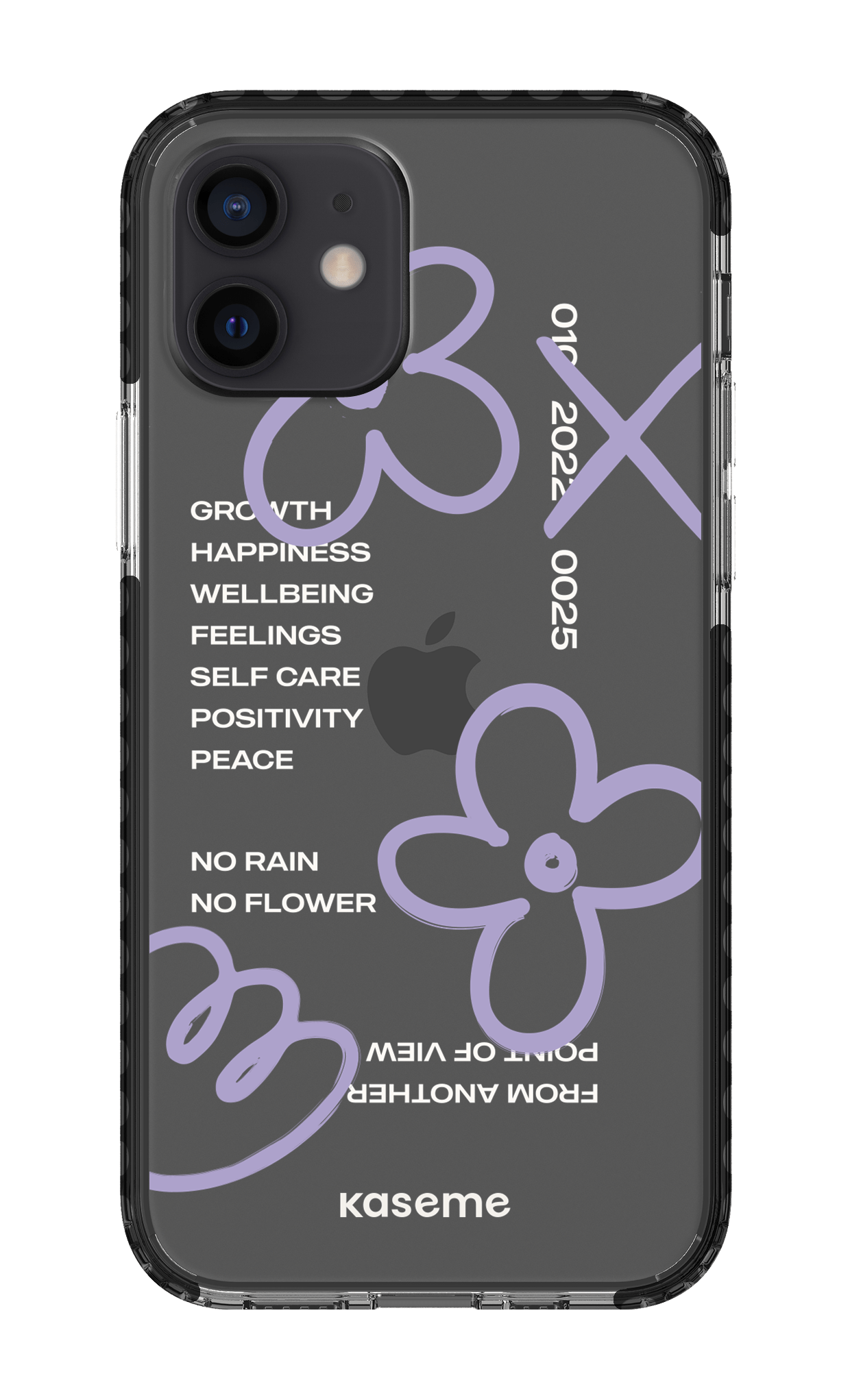 iPhone 12 Clear Case - Black Feelings purple clear case -