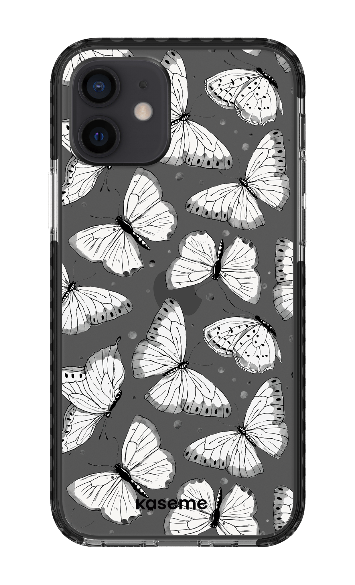 iPhone 12 Clear Case - Black Float Clear Case -