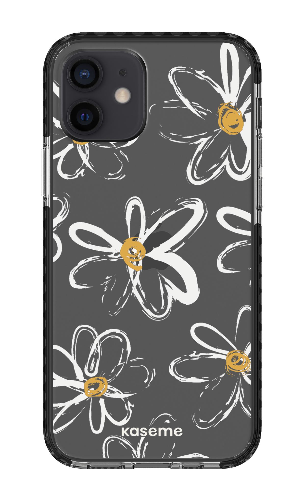 iPhone 12 Clear Case - Black Give me flowers Clear Case -