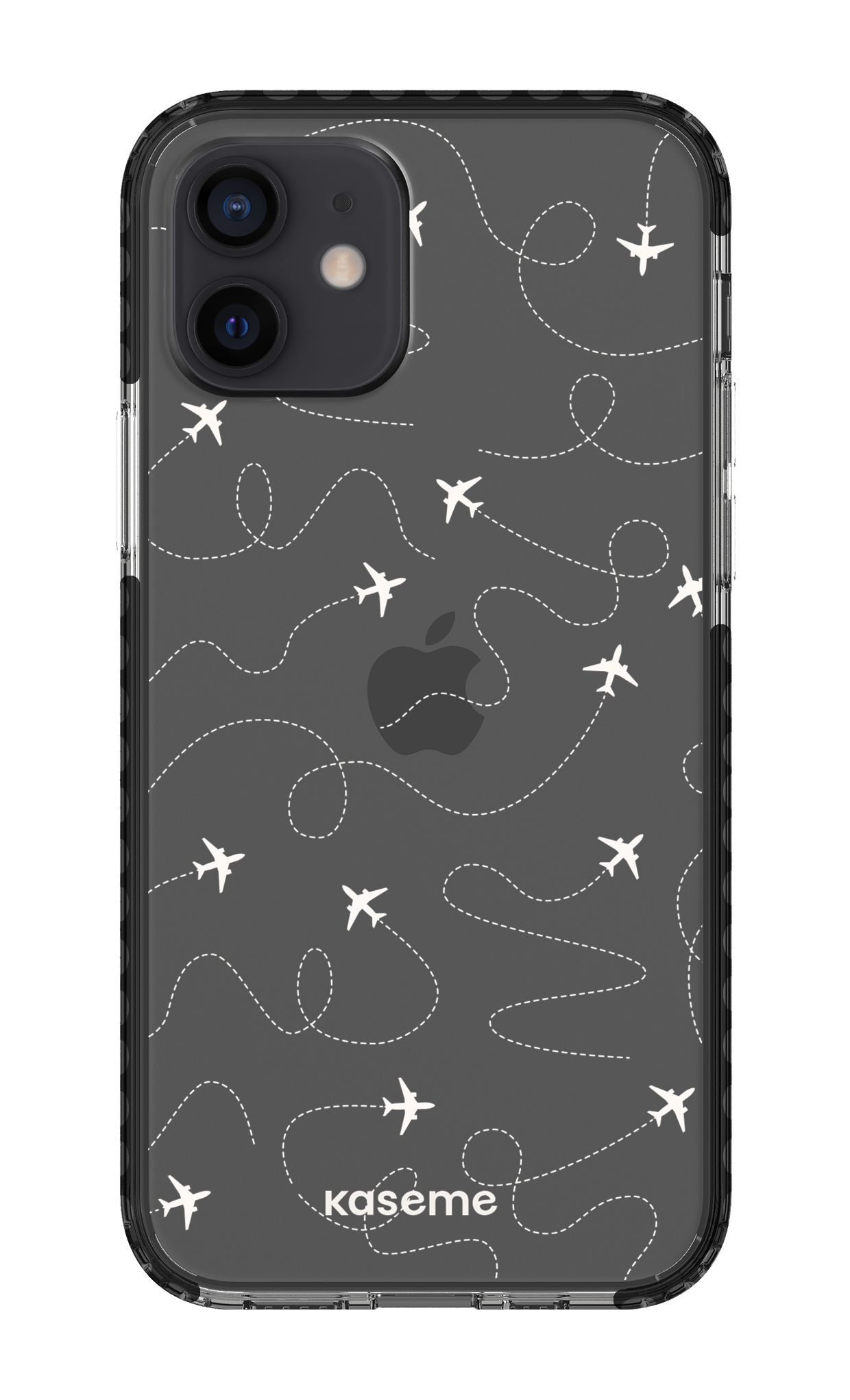 iPhone 12 Clear Case - Black Globetrotter Clear Case -