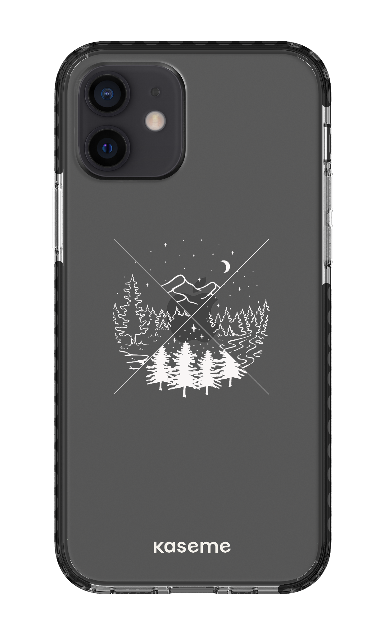 iPhone 12 Clear Case - Black Hike Clear Case -