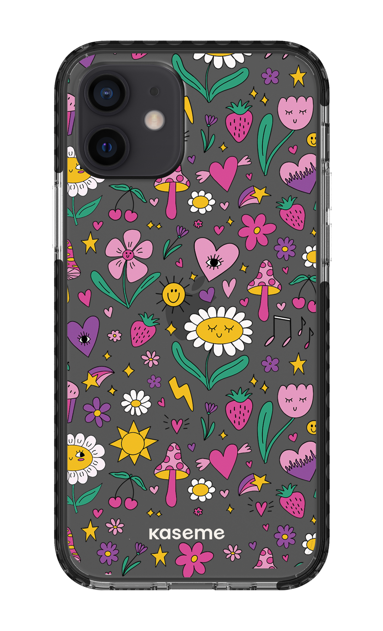 iPhone 12 Clear Case - Black Hypnotize Clear Case -