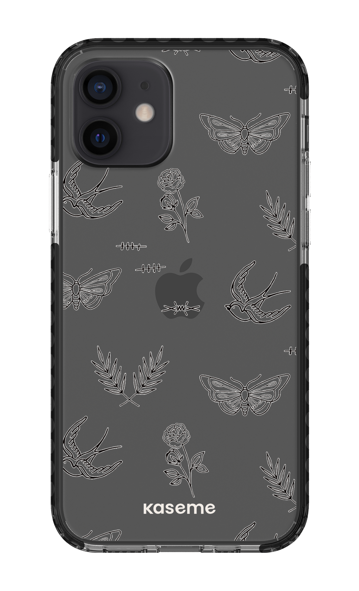 iPhone 12 Clear Case - Black Ink Clear Case -