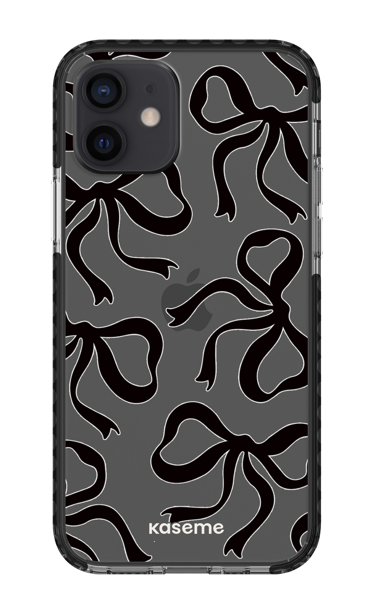 iPhone 12 Clear Case - Black Lace Black Clear Case -
